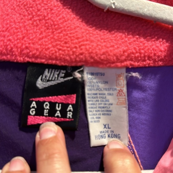 Vintage 80s Nike Aqua Gear Neon Orange Windbreaker Jacket XL - Picture 2 of 8